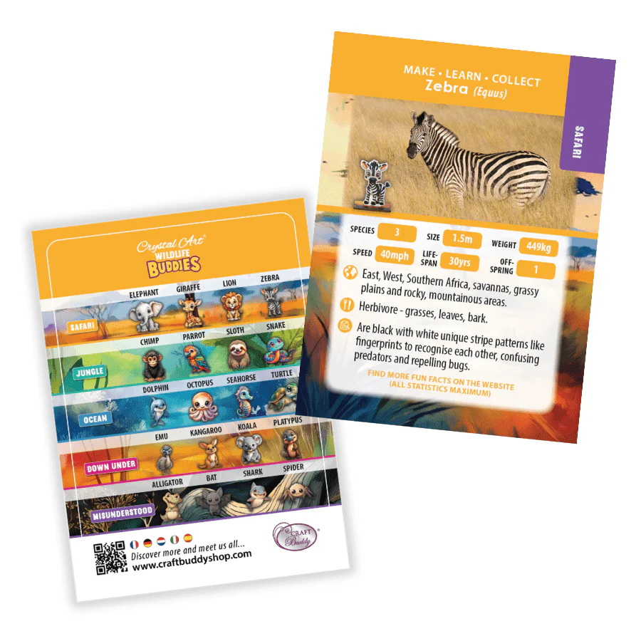 CrystalArt - Wildlife Buddies - Zebra - Modern Brands Australia