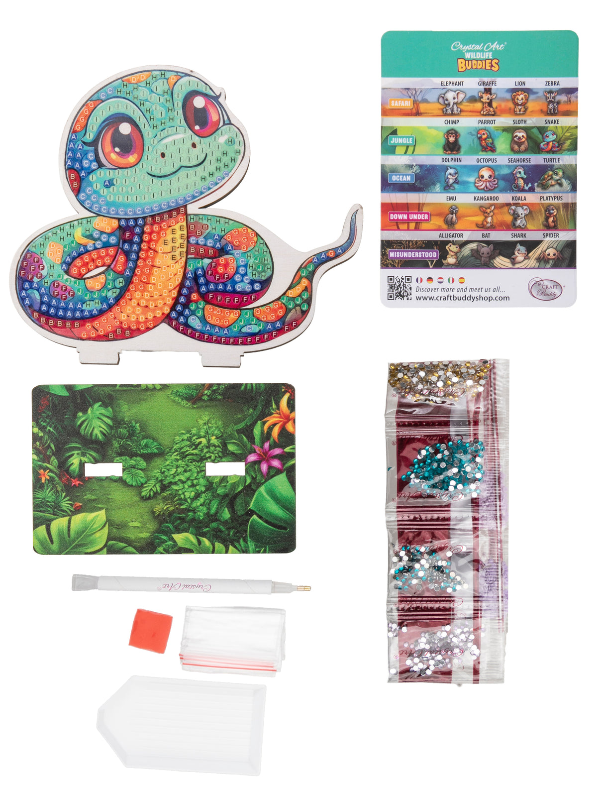 CrystalArt - Wildlife Buddies - Snake - Modern Brands Australia