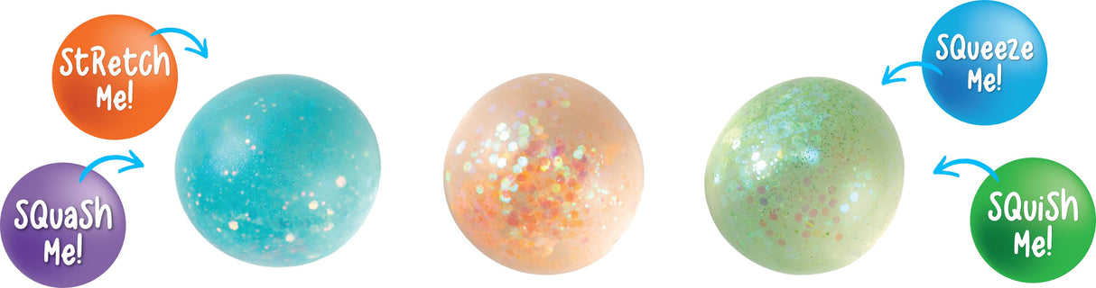 Galaxy Glitter Balls Orange - Educational Vantage