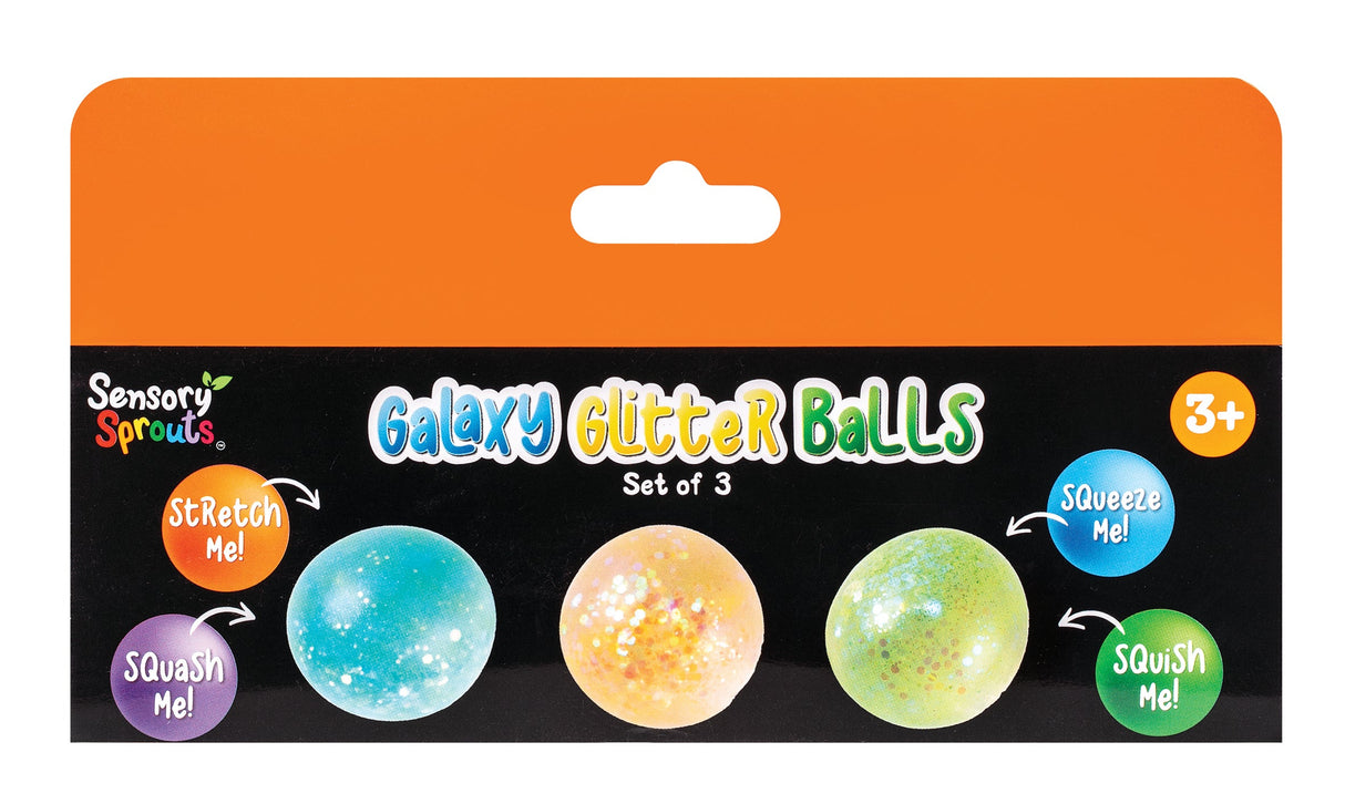 Galaxy Glitter Balls Orange - Educational Vantage