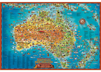 BOpal - Down Under Giant Map 300pc - Modern Brands Australia