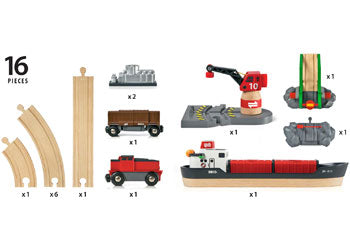 BRIO - Cargo Harbour Set 16 pieces - Modern Brands Australia