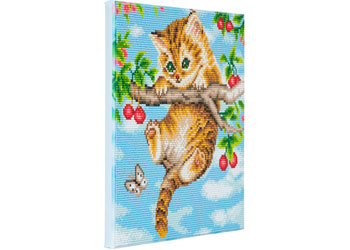 CrystalArt - Cherry Kitten 30x30cm Kit - Modern Brands Australia