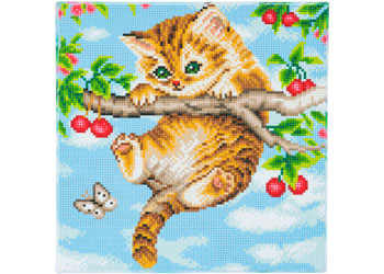 CrystalArt - Cherry Kitten 30x30cm Kit - Modern Brands Australia