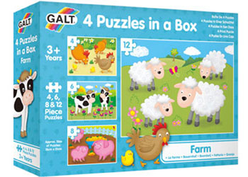 Galt - 4 Puzzles In A Box - Farm - Modern Brands Australia