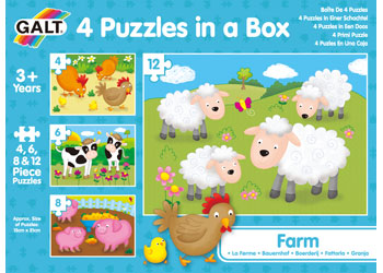 Galt - 4 Puzzles In A Box - Farm - Modern Brands Australia