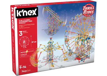 knex - 3-In-1 Amusement Park 744 pieces 3 builds - Modern Brands Australia
