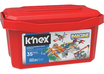 knex - Click & Construct Tub 522 pieces 35 builds - Modern Brands Australia