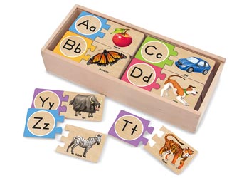 M&D - Alphabet Wooden Puzzle Cards - Modern Brands Australia