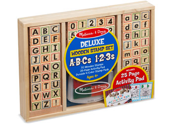 M&D - Deluxe Wooden ABC-123 Stamp Set - Modern Brands Australia