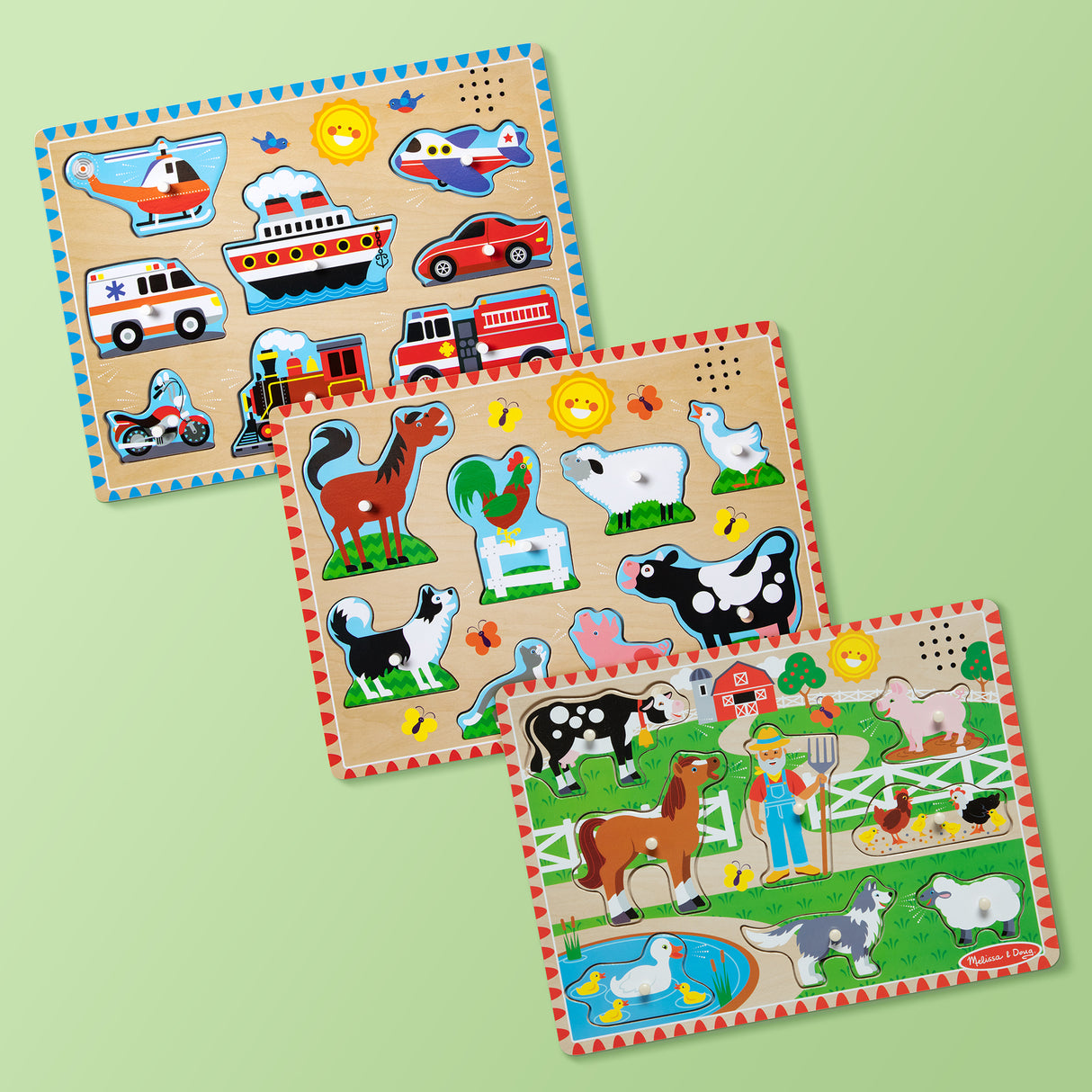 M&D - Farm Animals Sound Puzzle - 8pc - Modern Brands Australia