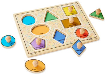 Melissa & Doug – Large Shapes Jumbo Knob Puzzle – 8pc - Modern Brands Australia