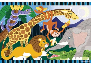 M&D - Safari Social Floor Puzzle - 24pc - Modern Brands Australia