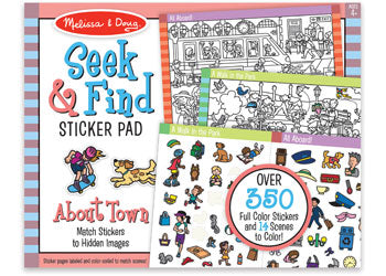 M&D - Seek & Find Sticker Pad - Around Town - Modern Brands Australia