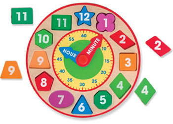 M&D - Wooden Shape Sorting Clock - Modern Brands Australia