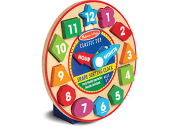 M&D - Wooden Shape Sorting Clock - Modern Brands Australia