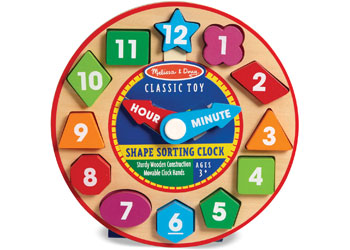 M&D - Wooden Shape Sorting Clock - Modern Brands Australia