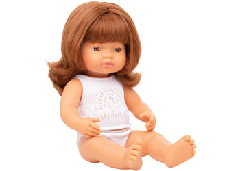 Miniland - Baby Doll - Caucasian Redhead Girl 38cm - Modern Brands Australia