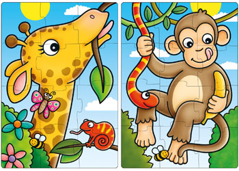 Orchard Jigsaw - First Jungle Friends 2 x 12 pc - Modern Brands Australia