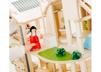PlanToys - GREEN DOLLHOUSE WITH FURNITURE - Modern Brands Australia