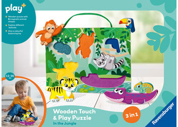 Play+ Wooden Touch & Play Puzzle: In the Jungle - Modern Brands Australia
