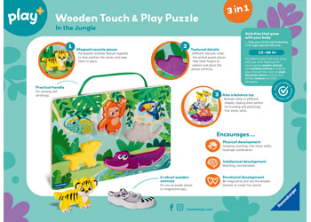 Play+ Wooden Touch & Play Puzzle: In the Jungle - Modern Brands Australia