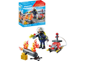 Playmobil - Firefighter with Water Pump - Modern Brands Australia