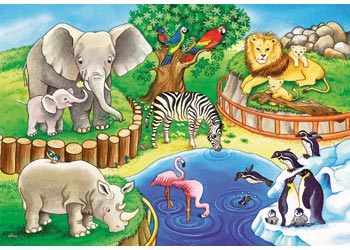 Rburg - Animals in the Zoo Puzzle 2x12p - Modern Brands Australia