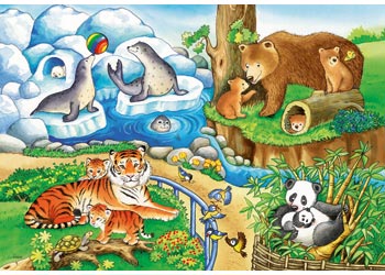 Rburg - Animals in the Zoo Puzzle 2x12p - Modern Brands Australia