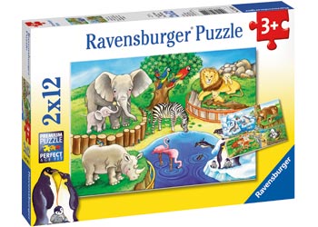 Rburg - Animals in the Zoo Puzzle 2x12p - Modern Brands Australia