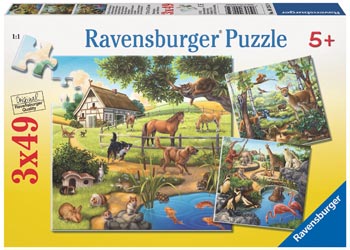 Ravensburger - Forest Zoo & Pets Puzzle 3x49p - Modern Brands Australia