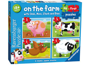 Ravensburger - On the Farm My First Puzzle 2/3/4/5p - Modern Brands Australia