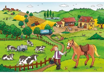 Rburg - Working on the Farm Puzzle 2x12p - Modern Brands Australia