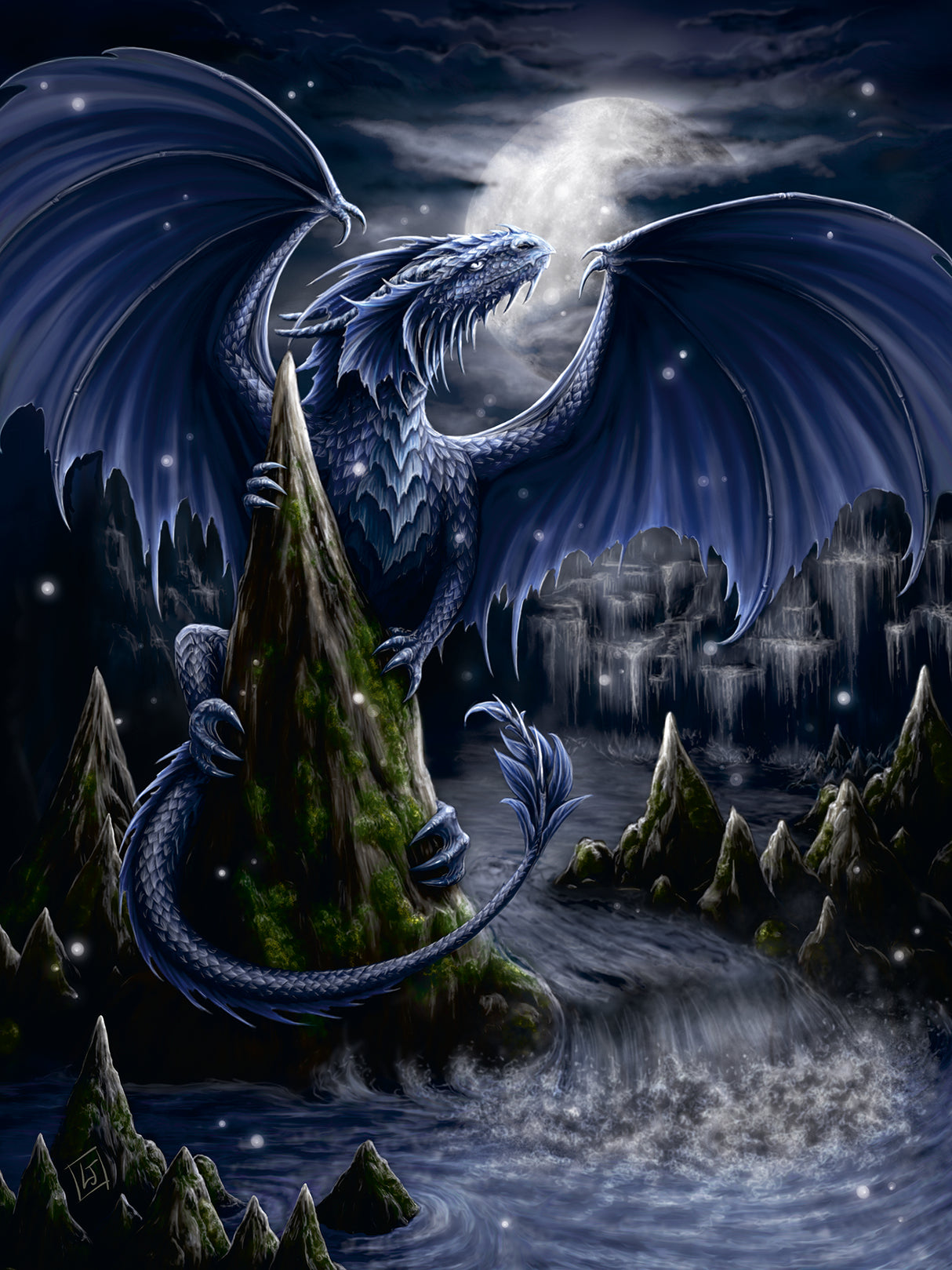 Ravensburger - The Black and Blue Dragon Puzzle 1500 Pieces