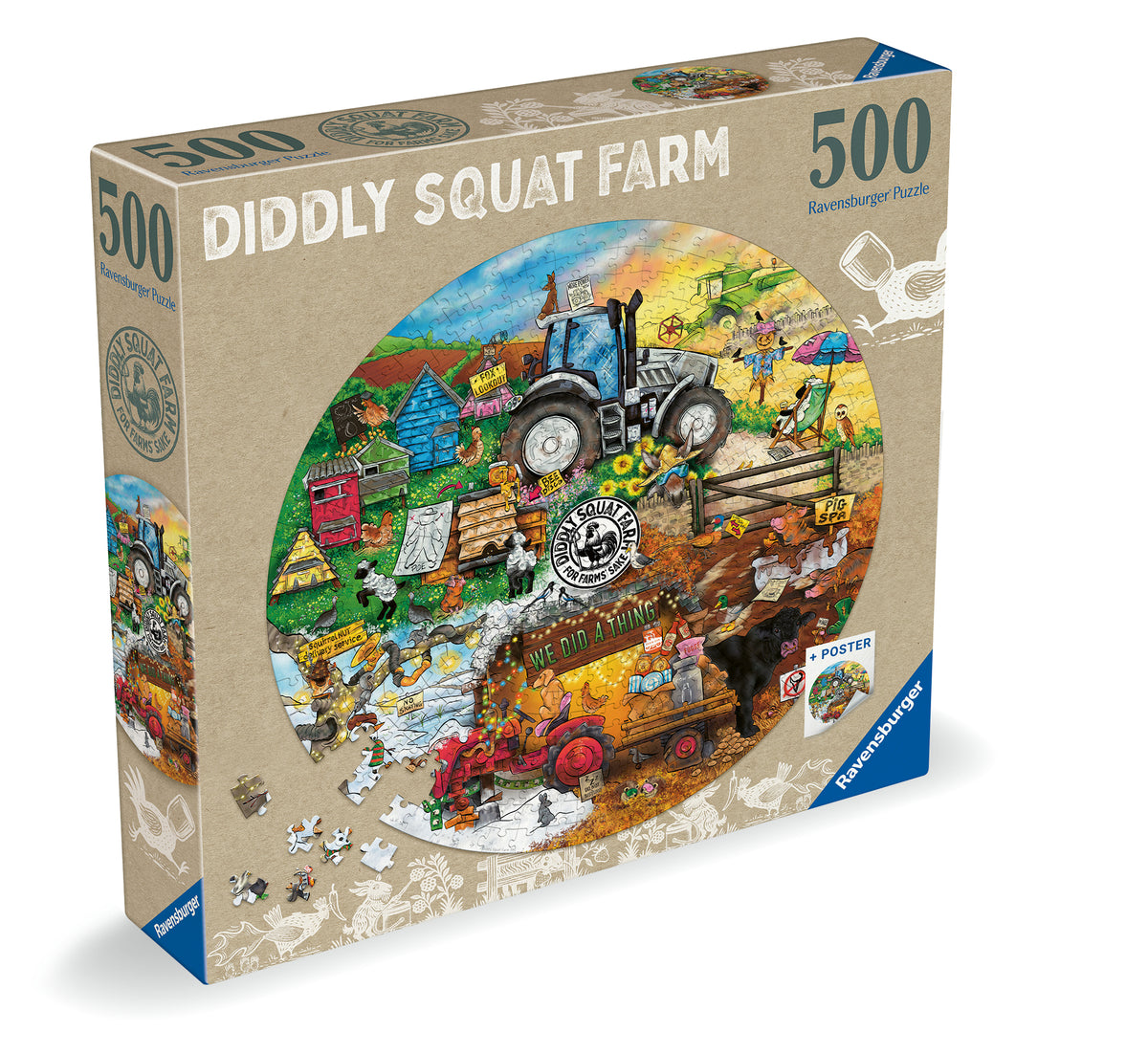 Ravensburger - Diddly Squat Farm Circular 500 Pieces