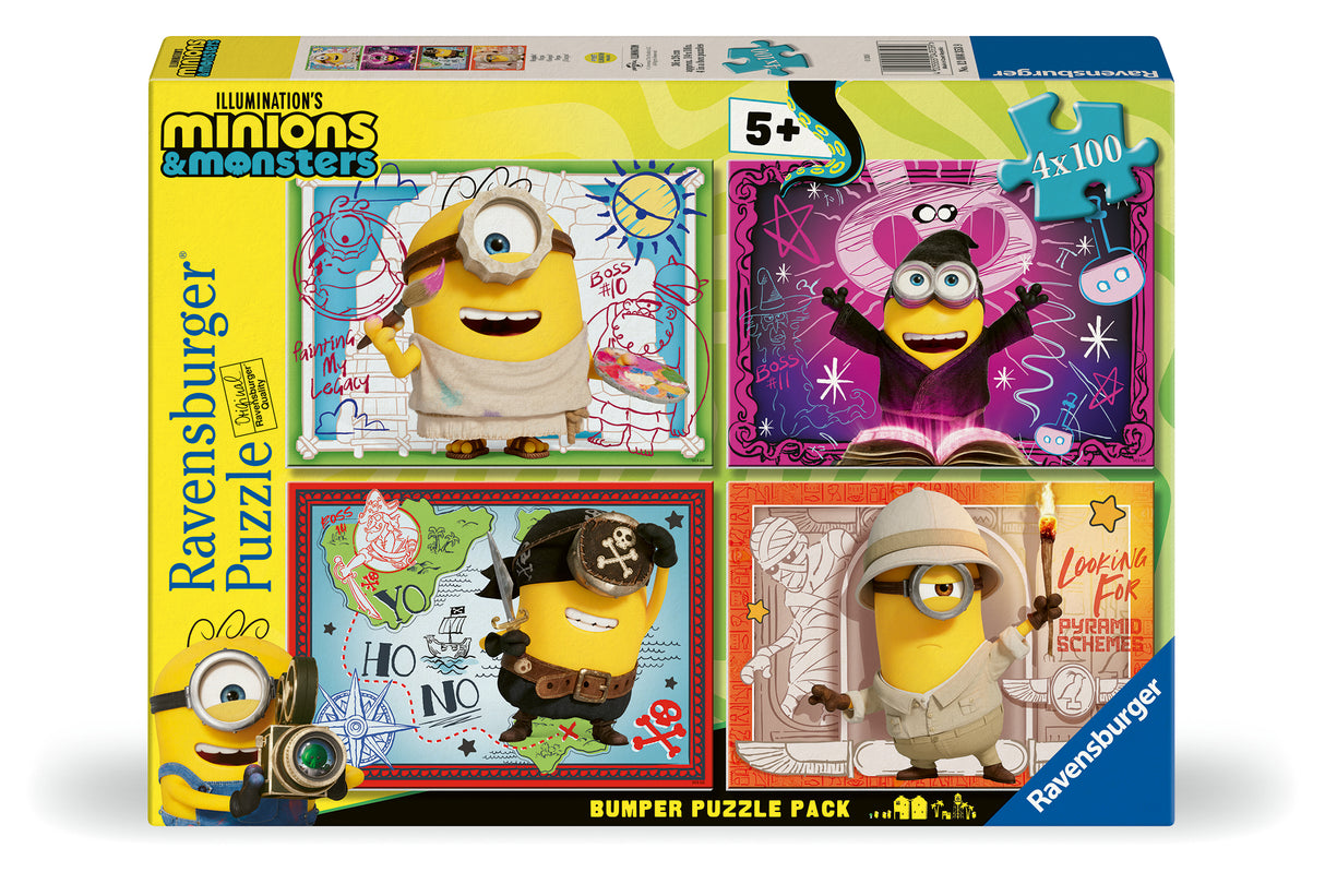 Ravensburger - Minions 3 Bumper Pack 4x Puzzle 4x100 pieces
