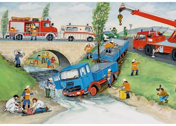 Ravensburger - Busy Fire Brigade Puzzle 2x24p - Modern Brands Australia