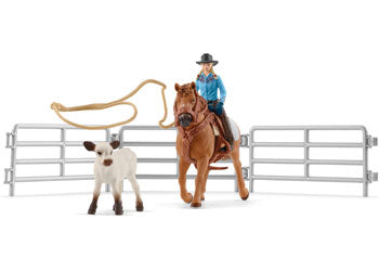 Schleich - Cowgirl Team Roping Fun - Modern Brands Australia