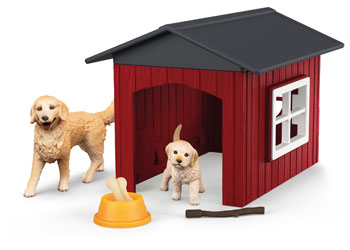 Schleich - Dog kennel with golden retrievers - Modern Brands Australia
