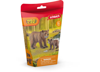 Schleich - Grizzly Bear Mother with Cub - Modern Brands Australia