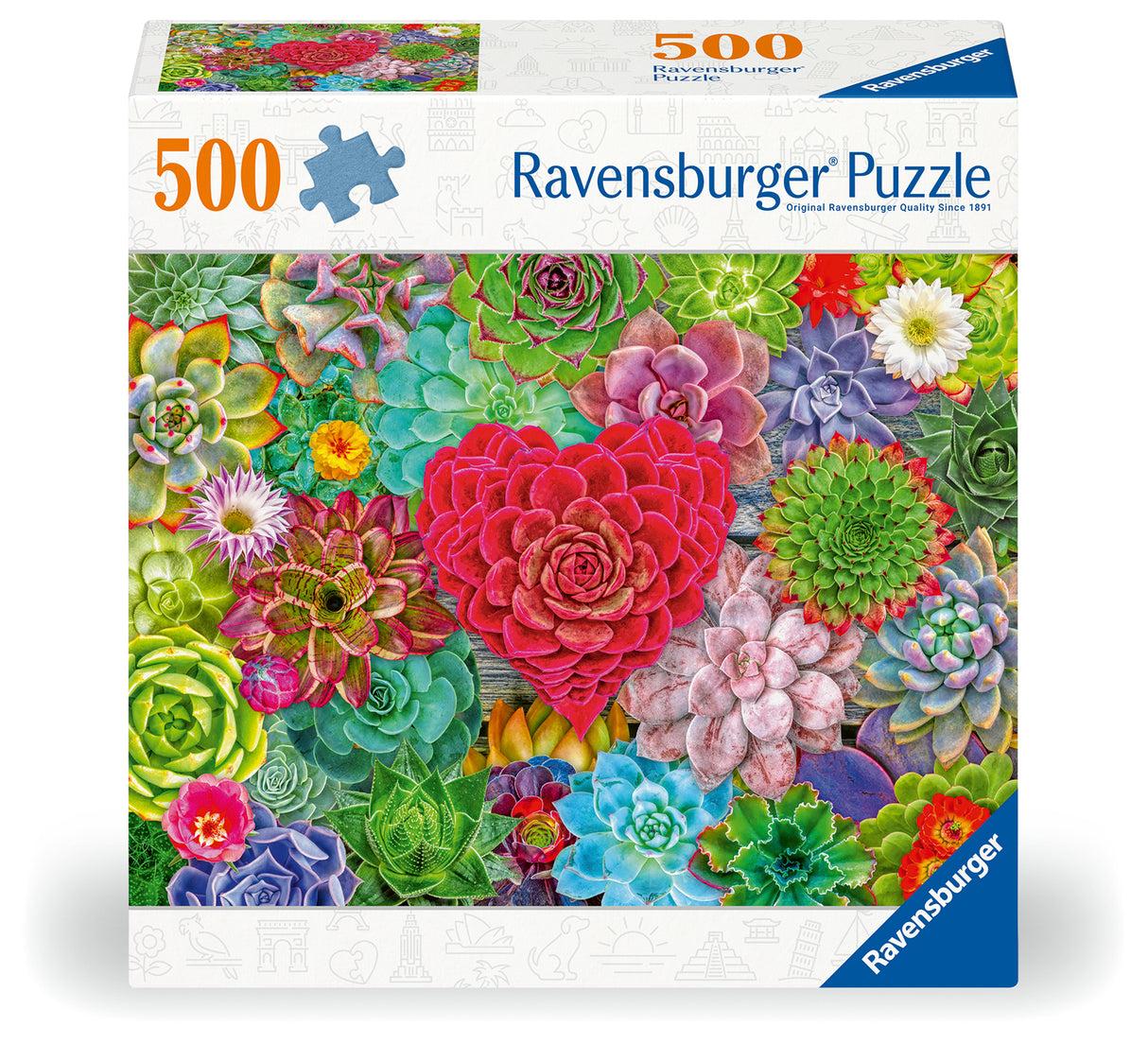 Ravensburger - For the Love of Succulents Puzzle 500 Pieces