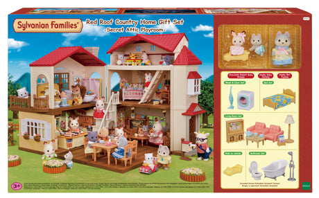 Sylvanian Families - Red Roof Country Home Gift Set-Secret Attic Playroom