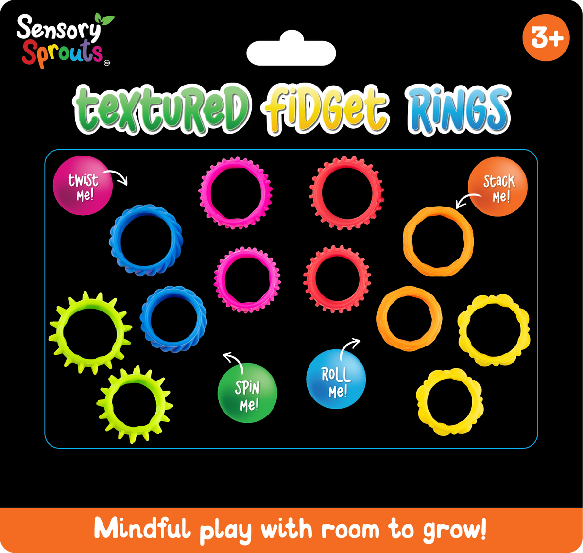 Textured Fidget Rings Set - Educational Vantage