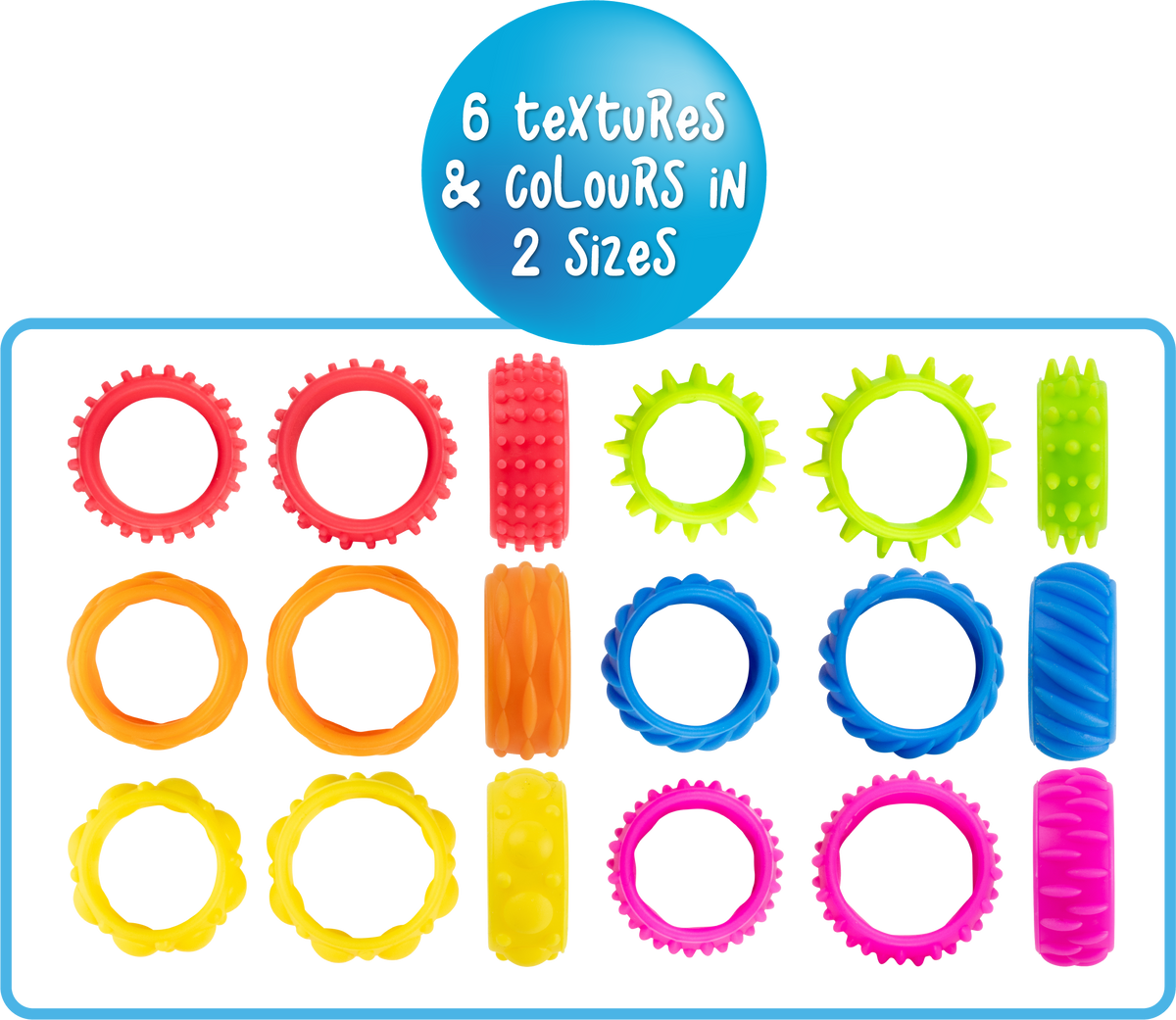 Textured Fidget Rings Set - Educational Vantage