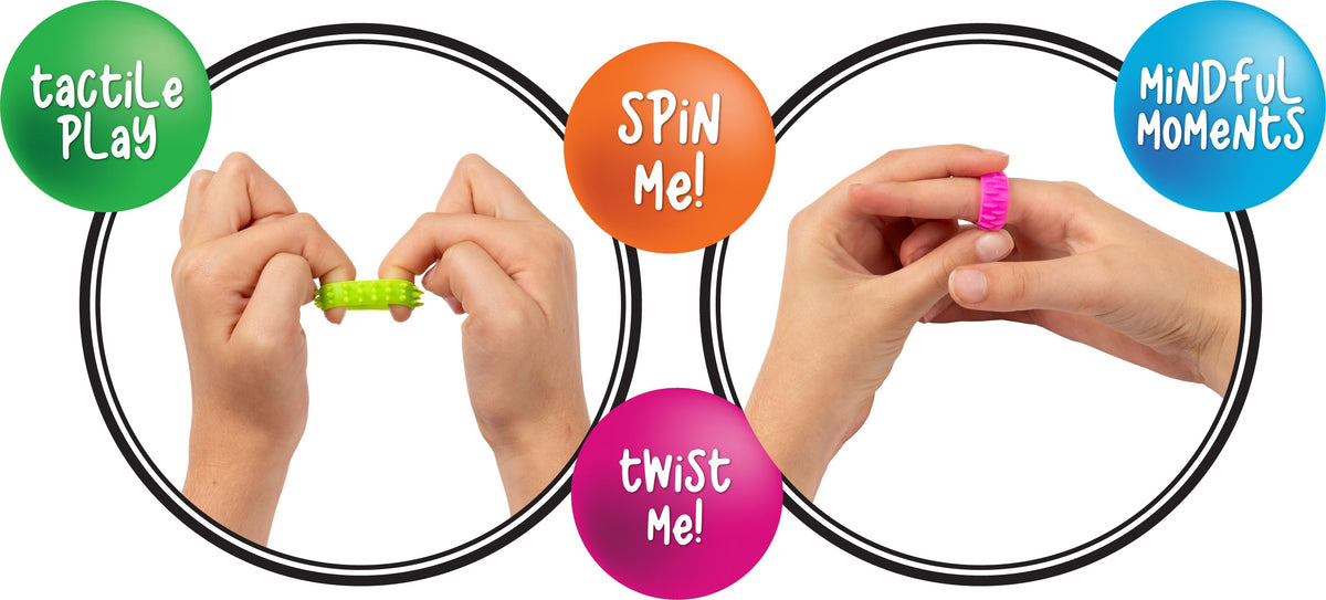 Textured Fidget Rings Set - Educational Vantage