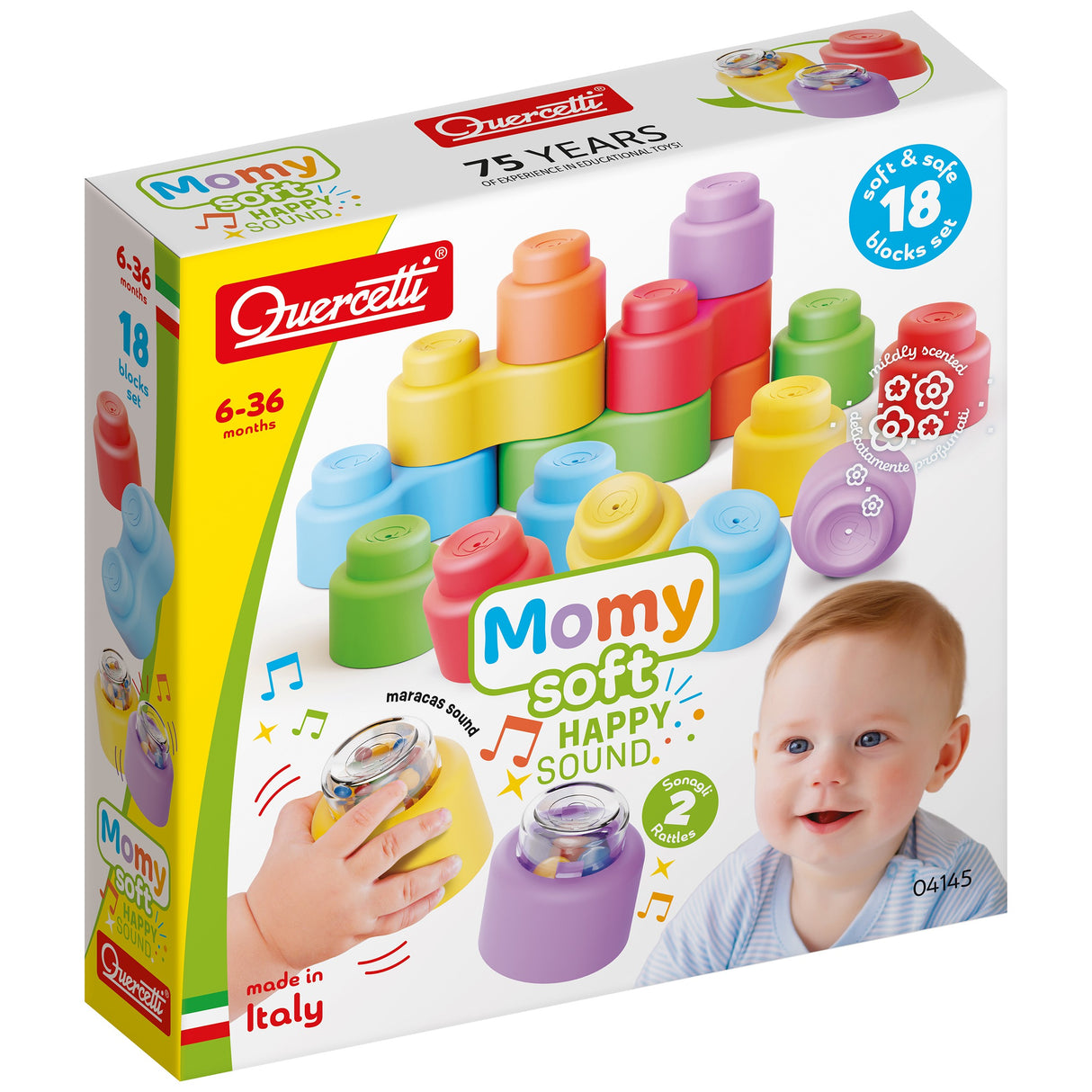 Quercetti - Momy Soft Happy Sound Blocks 18 Pieces