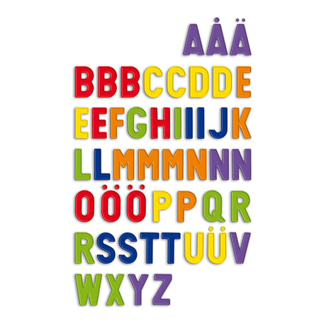 Quercetti - Magnetic Ridged Uppercase Letters 48 Pieces