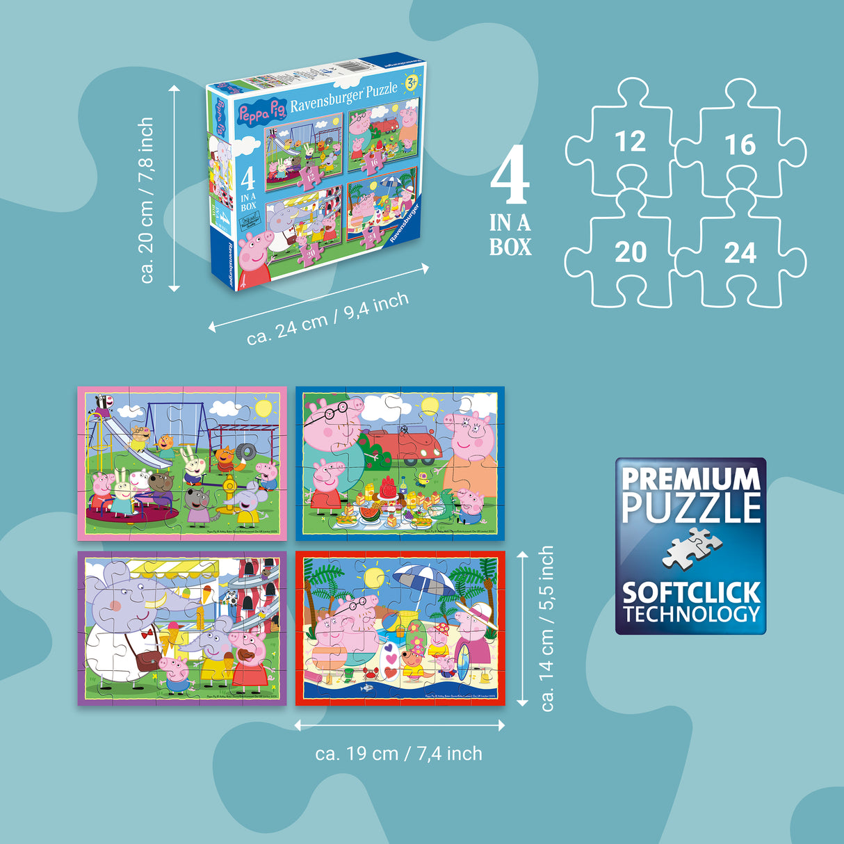 Ravensburger - Peppa Pig Puzzle 12/16/20/24p