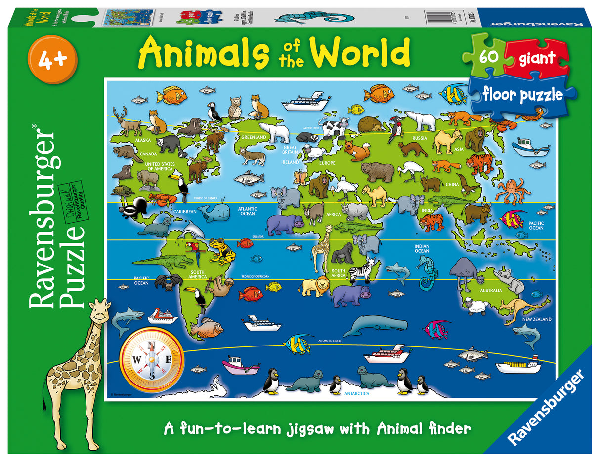Ravensburger - Animals of the World Giant Floor Puzzle 60 Pieces