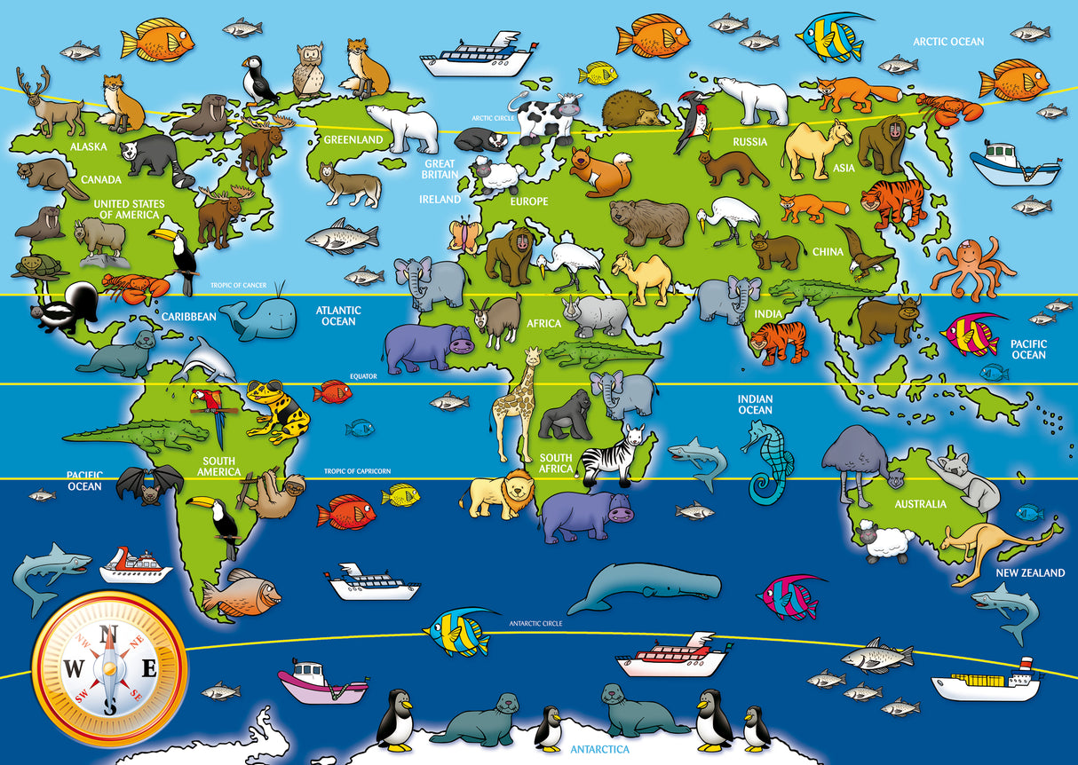 Ravensburger - Animals of the World Giant Floor Puzzle 60 Pieces